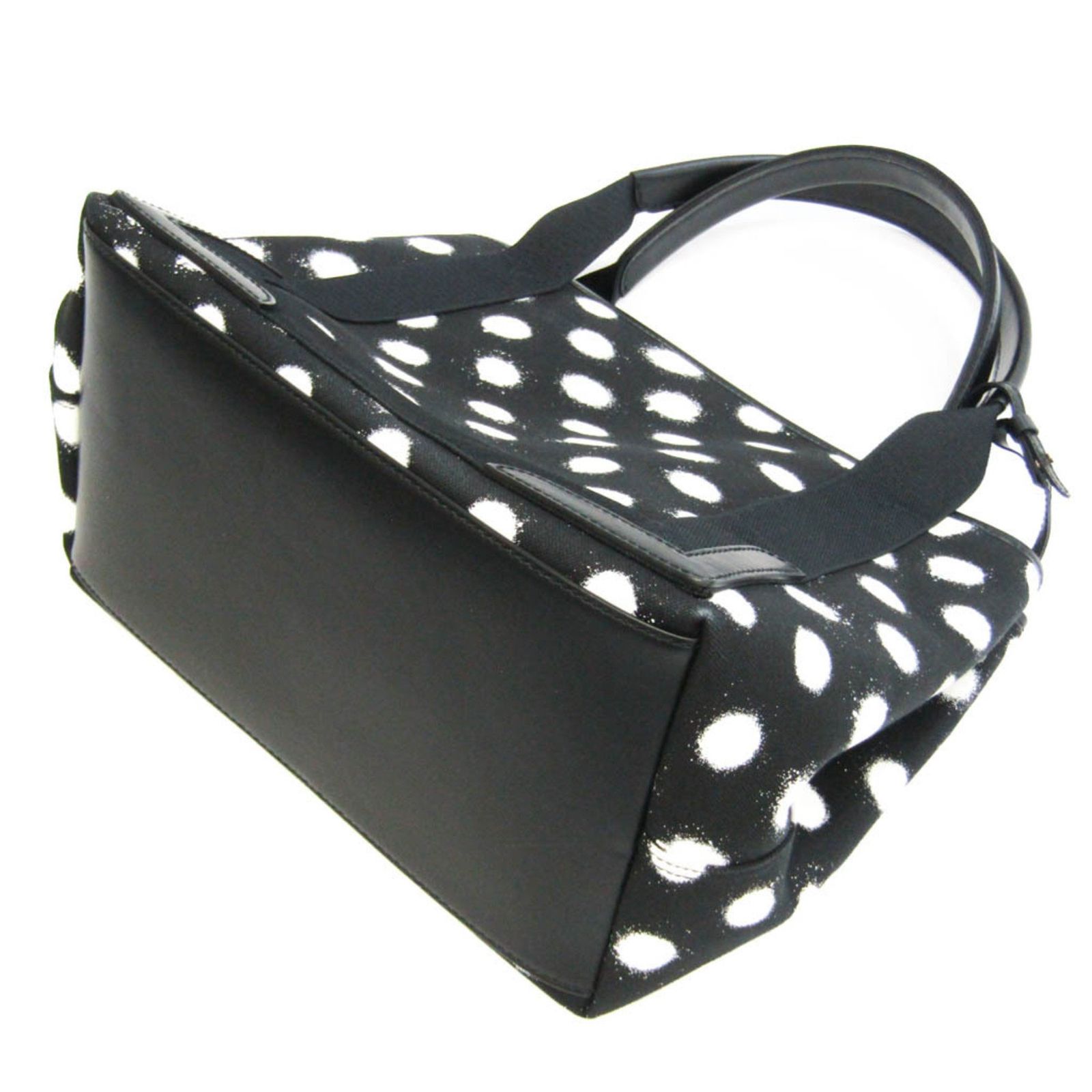 BALENCIAGA スモール カバス ドット柄 キャンバス レザー バッグ BALENCIAGA スモール カバス ドット柄 キャンバス レザー バッグ