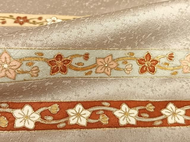 平和屋着物○銀座きしや 訪問着 駒刺繍 花唐草間道 金彩 正絹