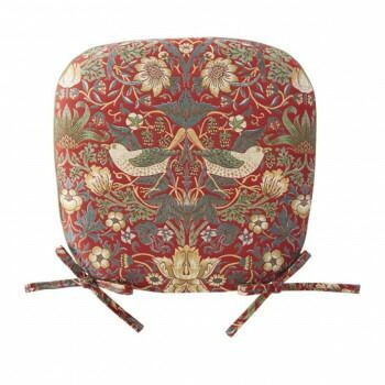 川島織物セルコン　モリスデザインスタジオ　いちご泥棒　ダイニングシートクッション　45×43Vcm　LN1710　レッド