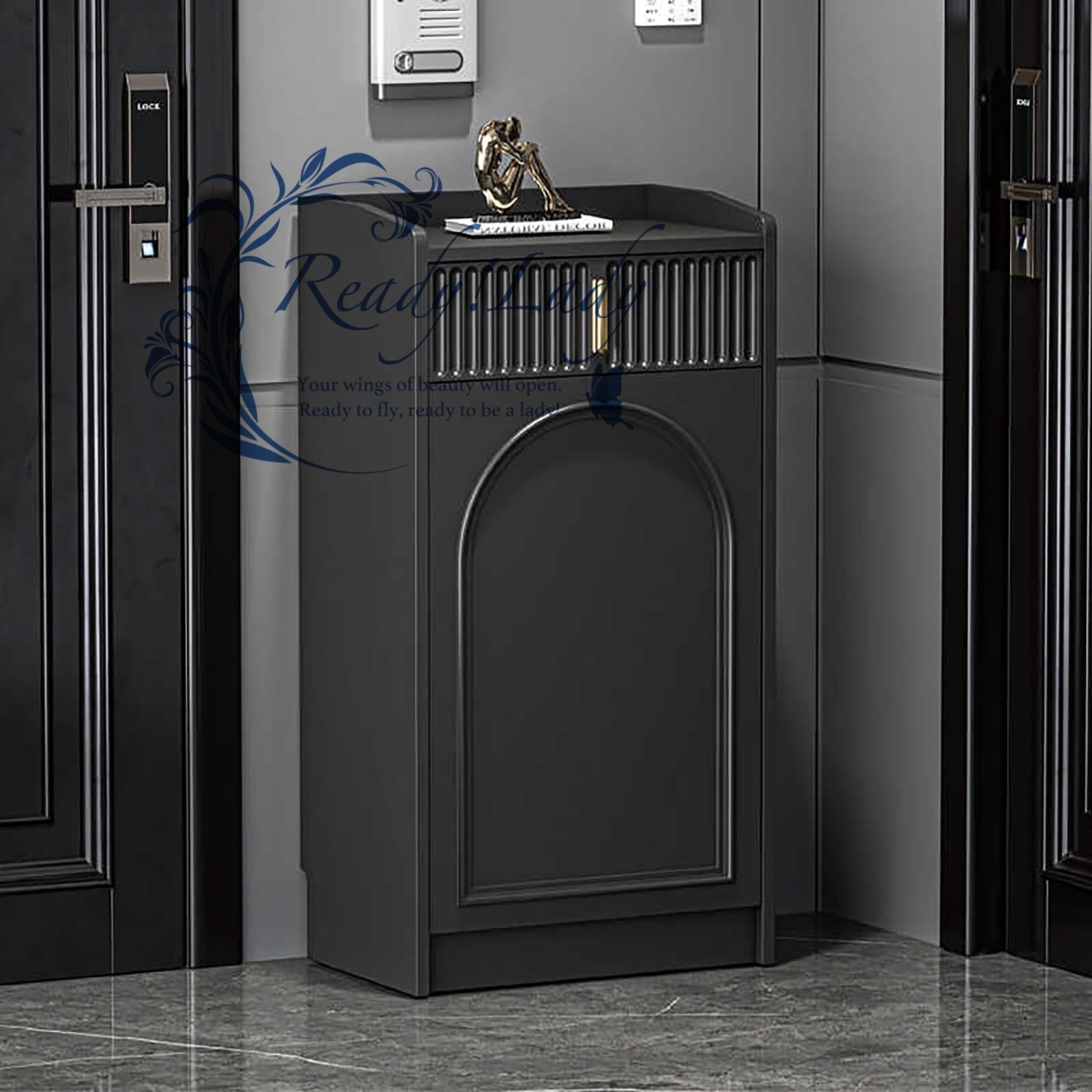 玄関収納 大容量 下駄箱 扉付き 防塵 調整 シューズラック コンパクト おしゃれ 玄関廊下のスペースを節約できる収納ラック Gray 50cm