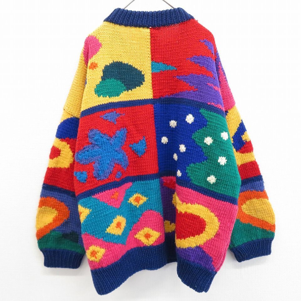 美品】BONZO ヴィンテージ ニットセーター オーストラリア製総柄 美品】BONZO ヴィンテージ ニットセーター オーストラリア製総柄