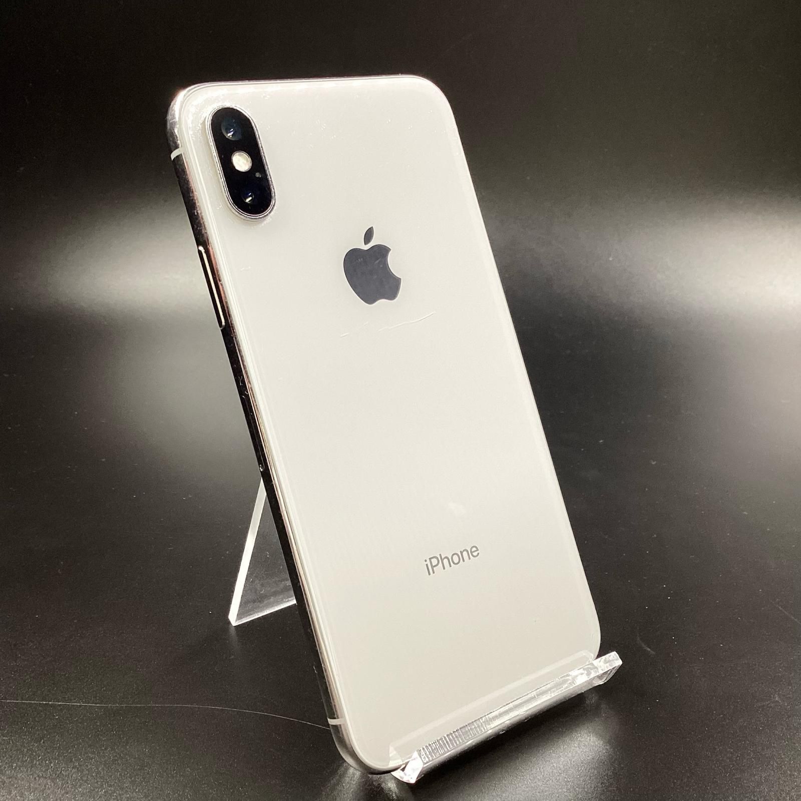【全額返金保証】【最速発送】Apple iPhone X 64GB シルバー docomo 白ロム 68% 動作確認済