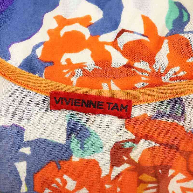 ヴィヴィアンタム VIVIENNE TAM フラワー柄パワーネットトップス