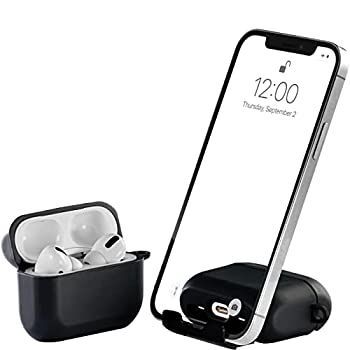 AirStand AirPods Proケース 携帯電話スタンド付きのAirPodsケース TPU- PC全面保護カバー 耐衝撃 ワイヤレス充電対応 カラビナ
