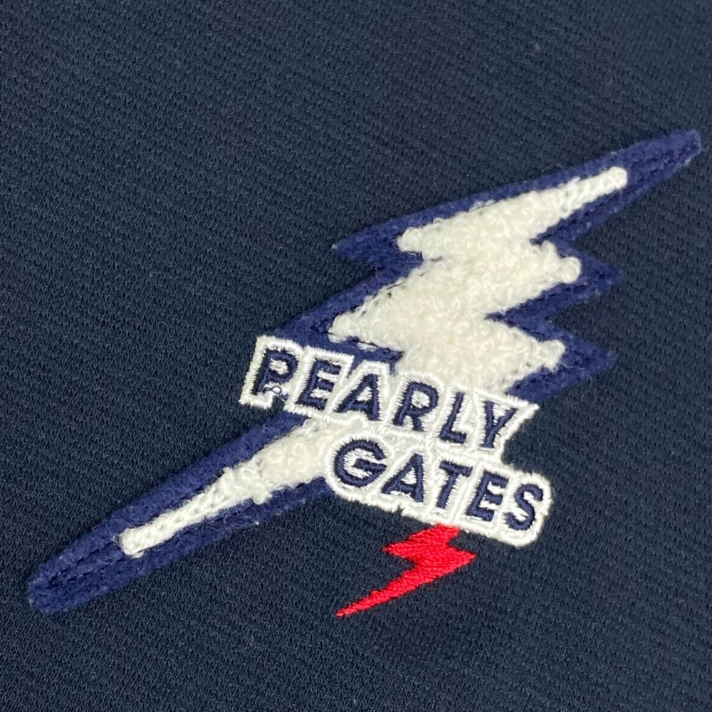 サイズ：5 PEARLY GATES パーリーゲイツ  ハイネック 半袖Tシャツ  ネイビー系 [240101480078] ゴルフウェア メンズ ストスト PEARLY GATES パーリーゲイツ 半袖ハイネックTシャツ ネイビー系