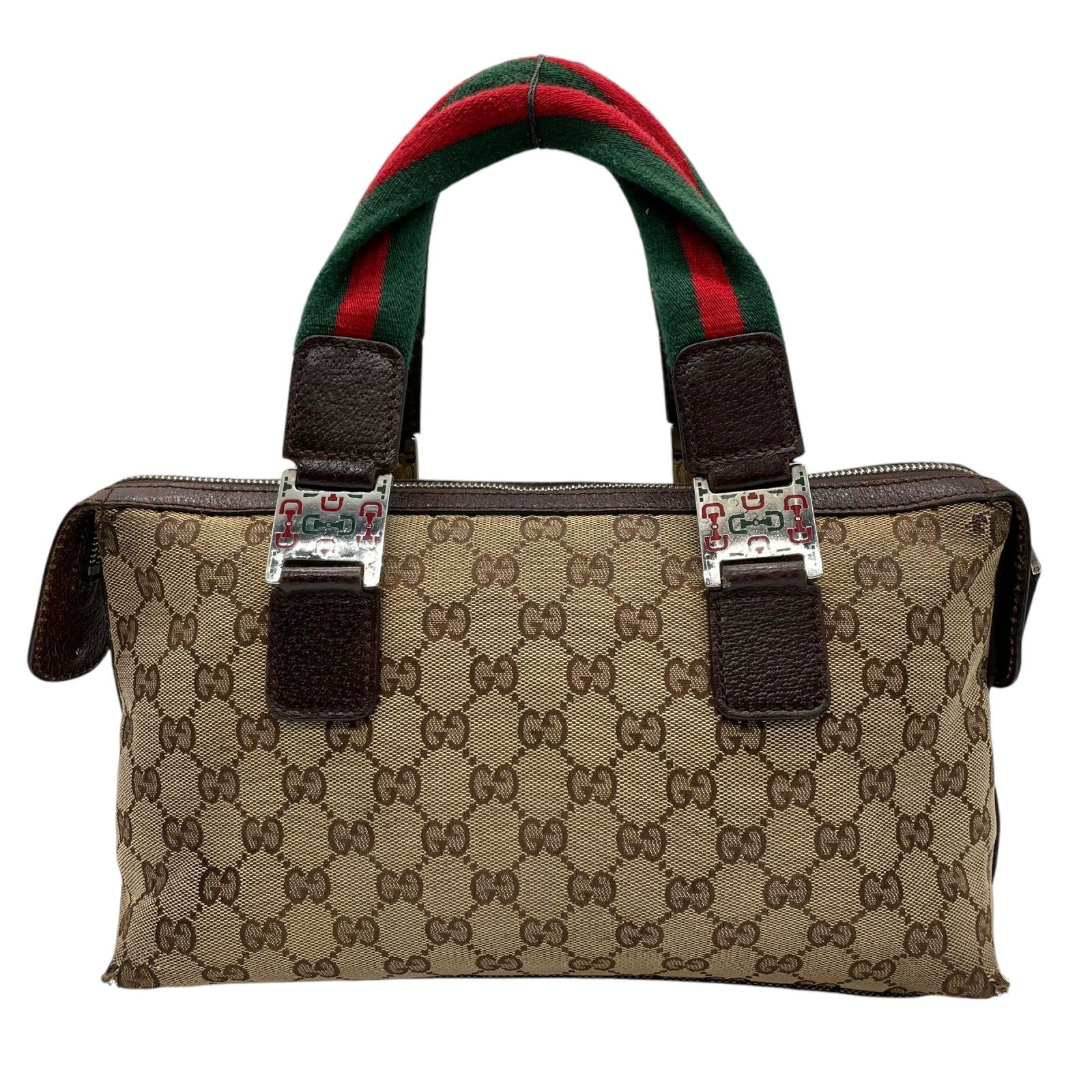 GUCCI グッチ ハンドバッグ GGキャンバス シェリーライン ホースビット 