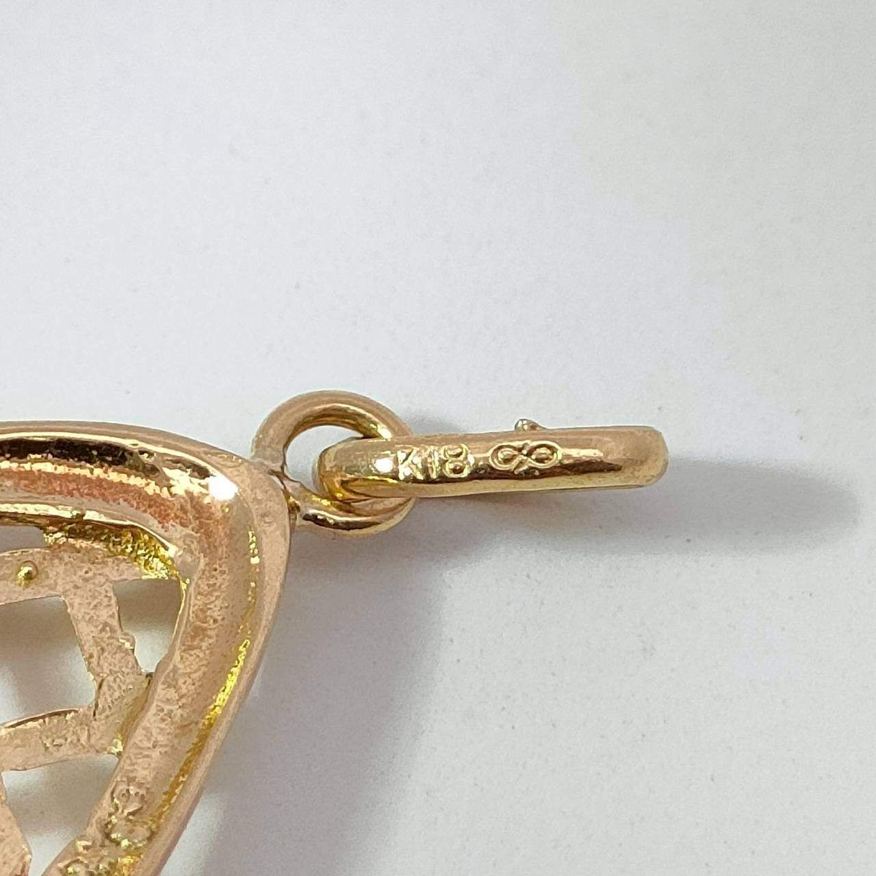 18金 K18 ジュエリーマキ デザインネックレストップ 男女兼用 1.95g