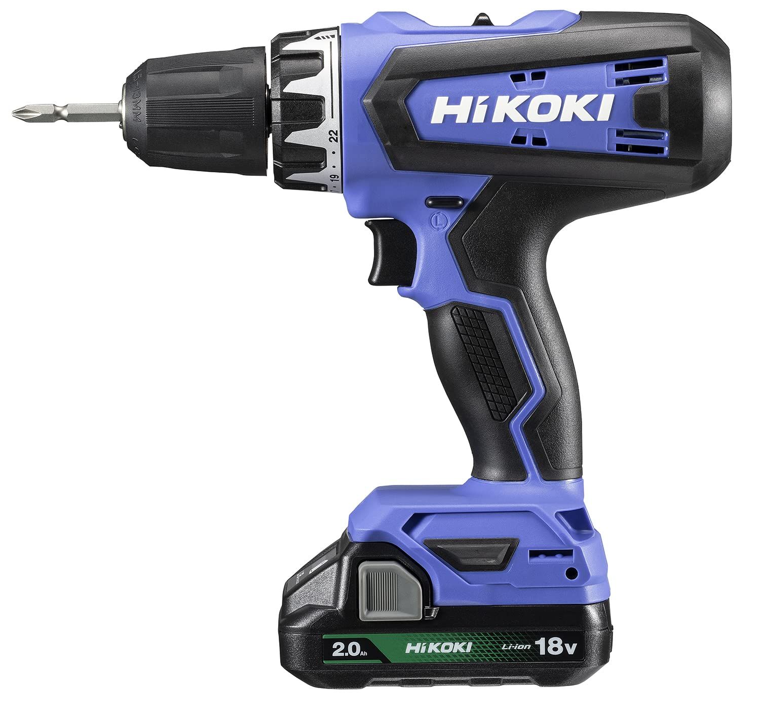 HiKOKI ハイコーキ 18V コードレス ドライバドリル チャック 1.5~13mm 22段クラッチ 2.0Ah 蓄電池×1個 充電器 ケース付 FDS18DF BG