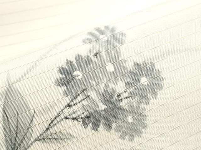 平和屋着物＊夏物 絽塩瀬 九寸名古屋帯 作家物 手描き 草花文