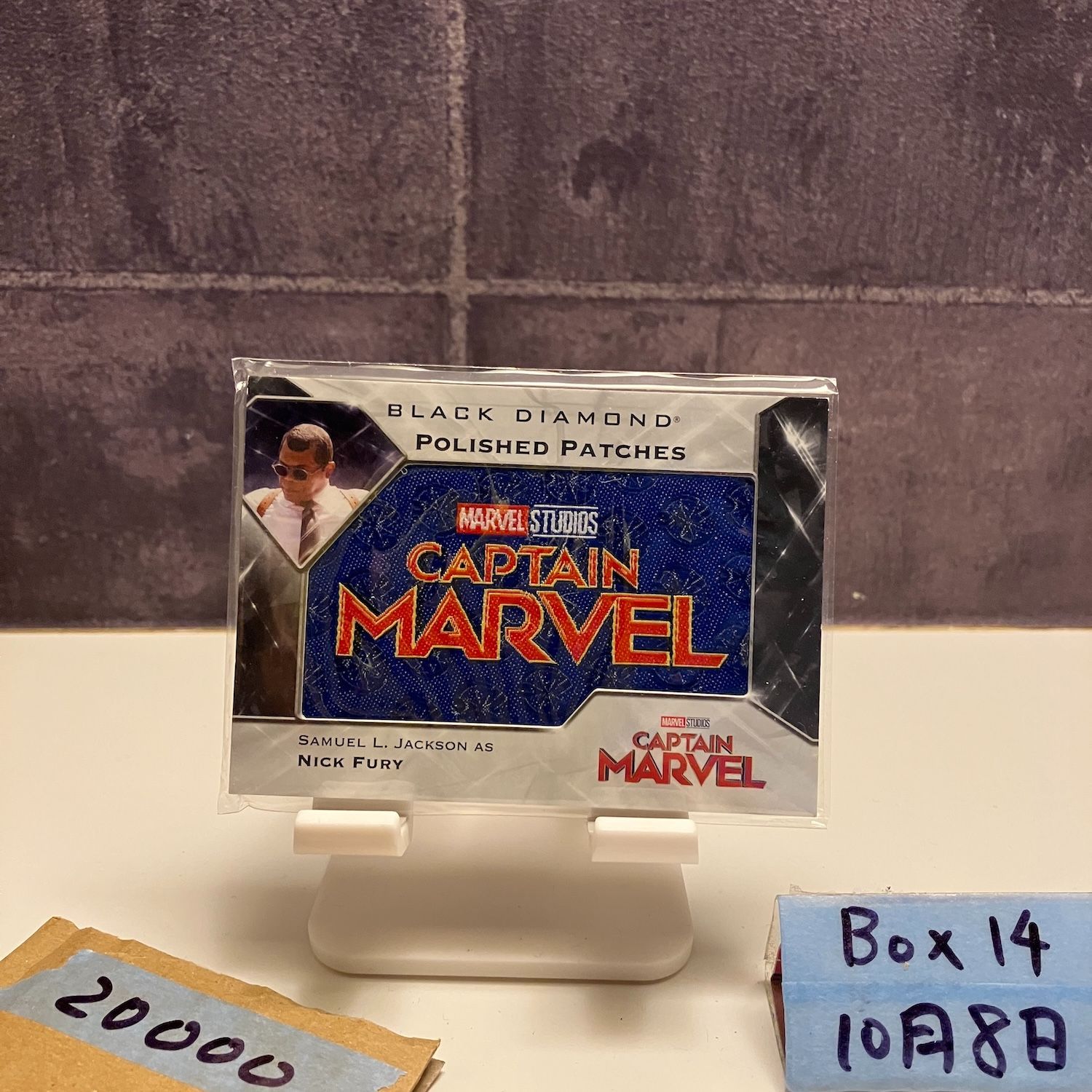 2021 Upper Deck Samuel L. Jackson 16|49 Captain Marvel Black Diamond Polished パッチ カード