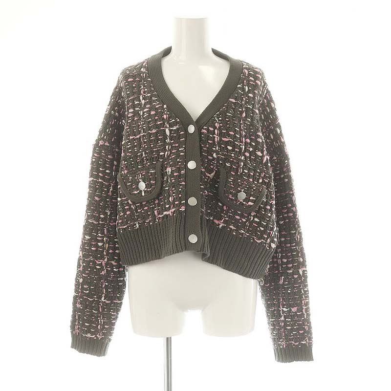 定価16500円 トレフル Trefle+1 ツイード柄 ニット カーディガン