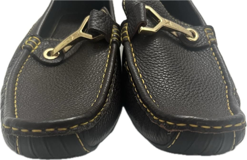 ルイヴィトン エナメル 金具 ラウンドトゥ ローファー ドライビングシューズ LOUIS VUITTON - ルイヴィトン LOUIS VUITTON 金具 ドライビング