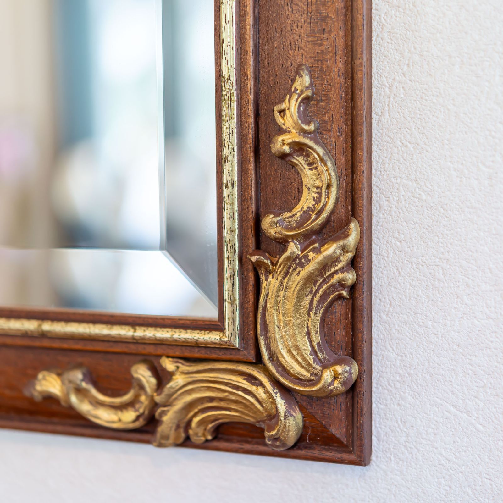 イタリア製 木製 ハンドペイント ウォールミラー 壁掛け鏡 卸売