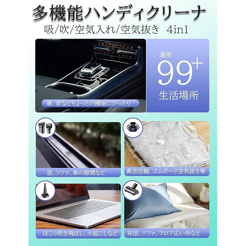 2025年新登場】Bonito ZX ハンディクリーナー 4in1多機能掃除機 7種類