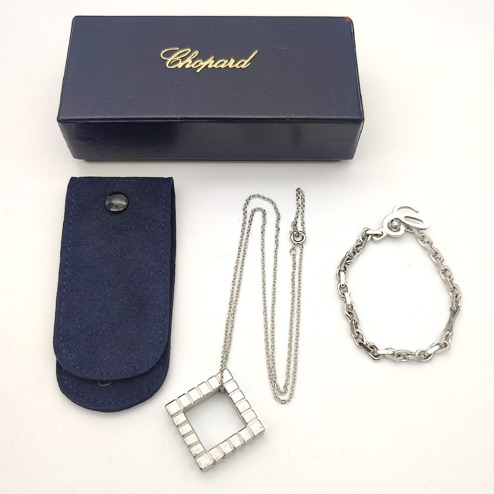 美品】Chopard ショパール スクエアチャームネックレス