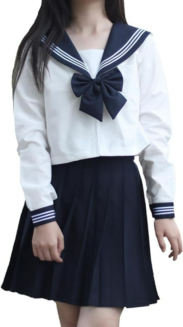 セーラー服 レディース 長袖 上下セット スカート コスプレ 前