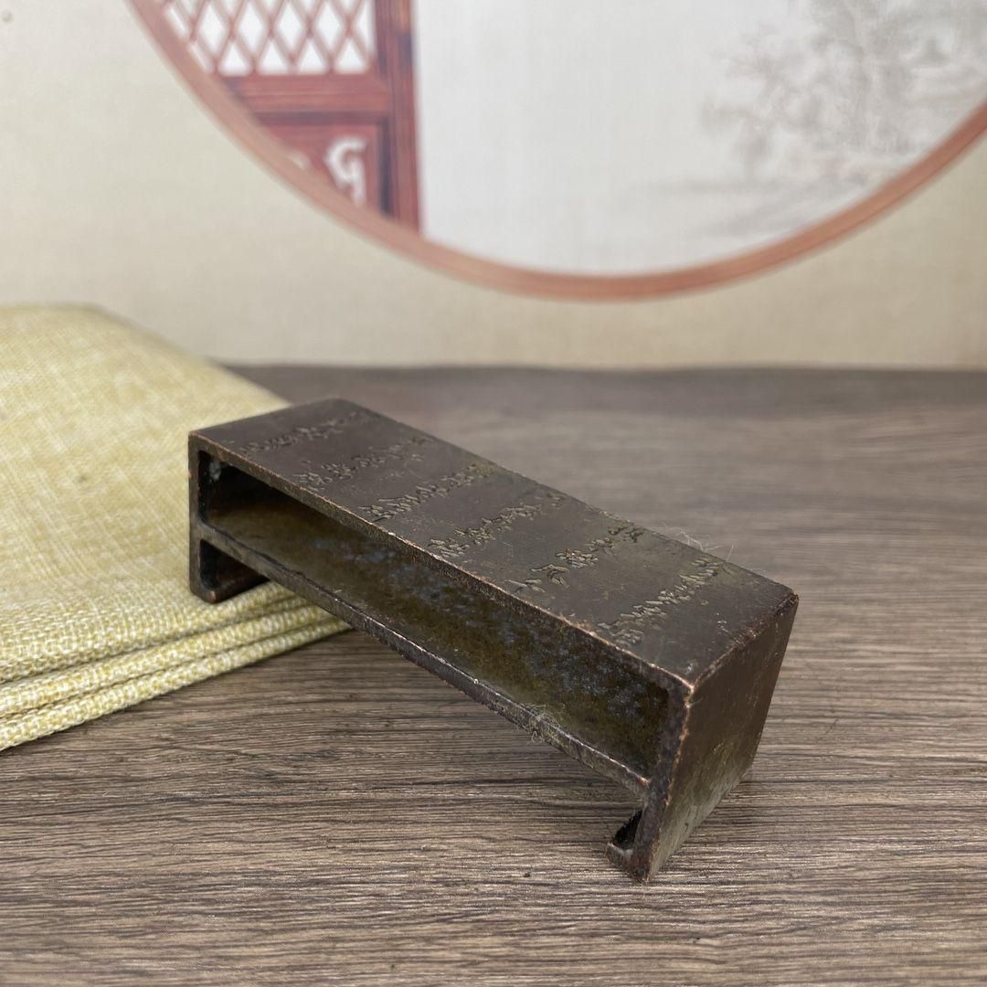 銅製 四方硯台 文房置物 案頭 装飾品 工芸品 - メルカリ