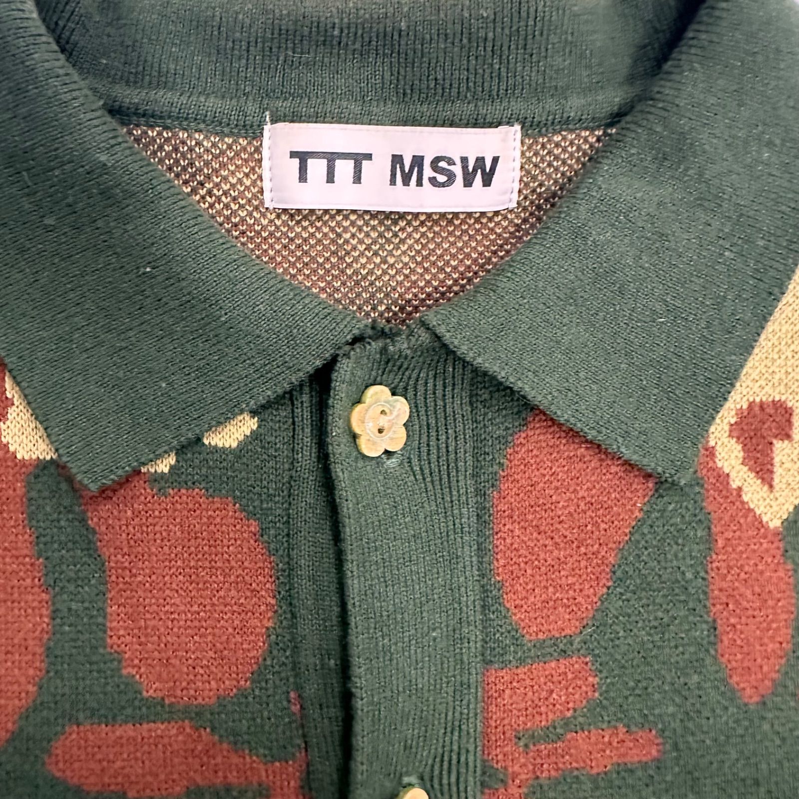 70】TTT MSW Flower camo knit polo ティー モダンストリートウェアー
