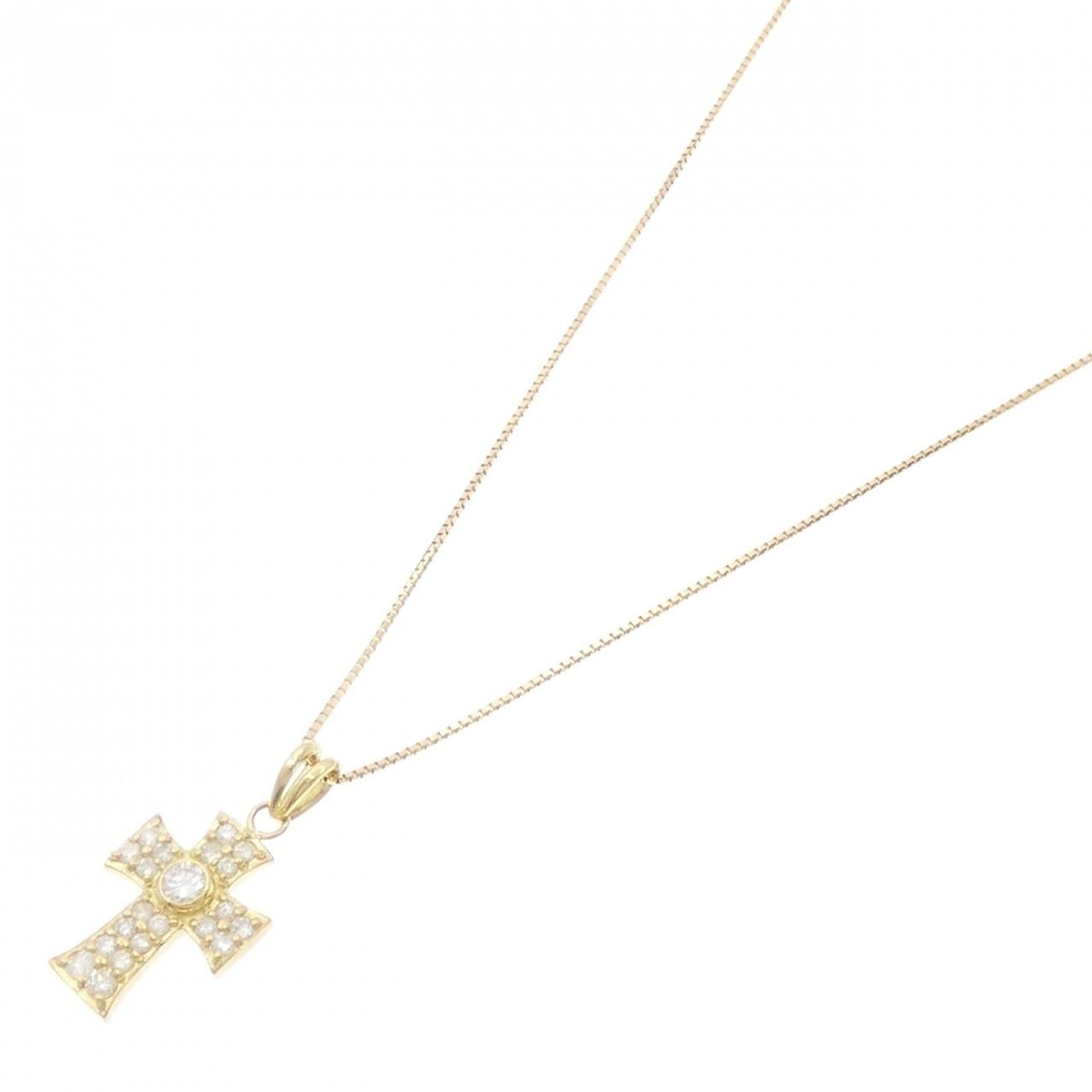 K18YG クロス ダイヤモンド ネックレス 0.40CT - メルカリ
