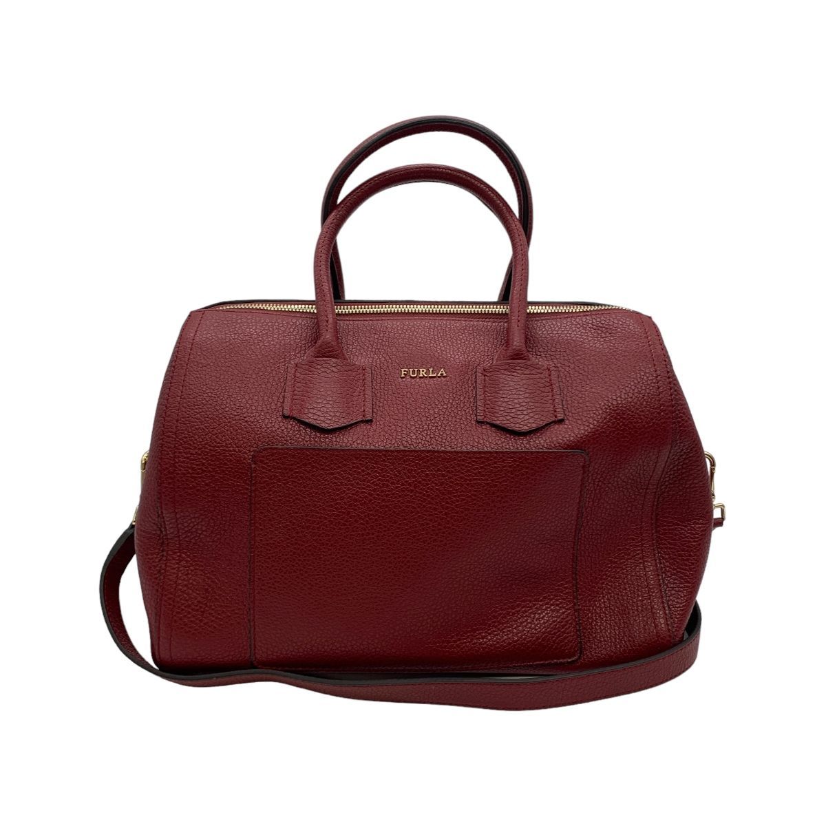 ♪0725 FURLA アルバ サッチェル 2wayバッグ レッド ショルダーバッグ 