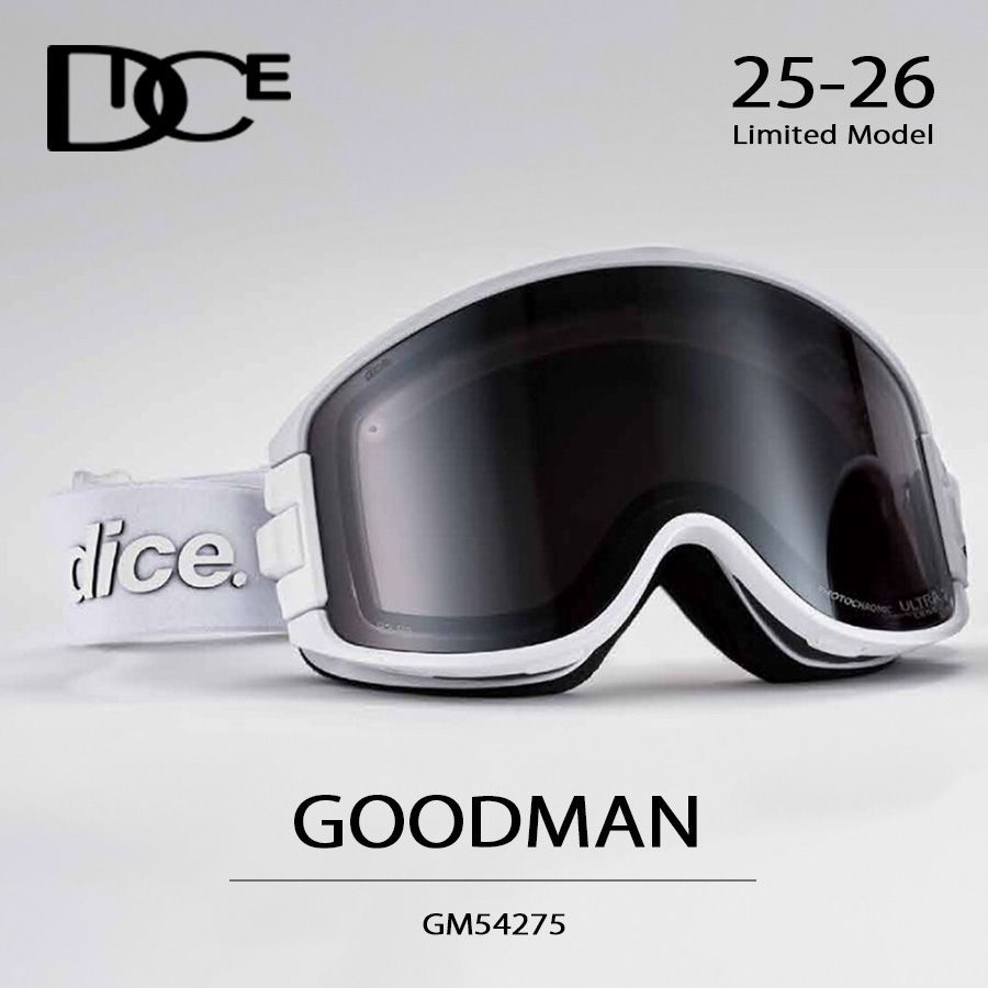 25-26 ダイス ゴーグル DICE スノーボード GOODMAN グッドマン リミテッドモデル GM54275 WHITEOUT ホワイト メンズ レディース