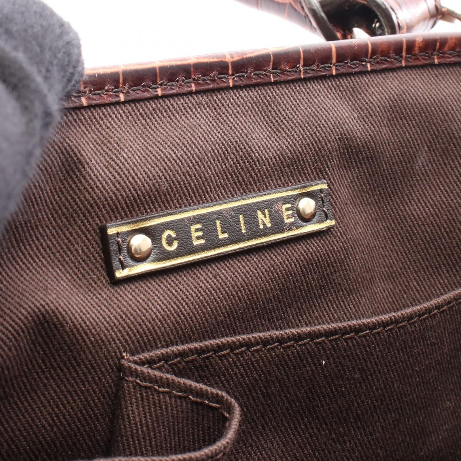 セリーヌ　ブギーバッグ　パリマカダム ハンドバッグ セリーヌ CELINE ハンドバッグ ブギーバッグ マカダム ダーク