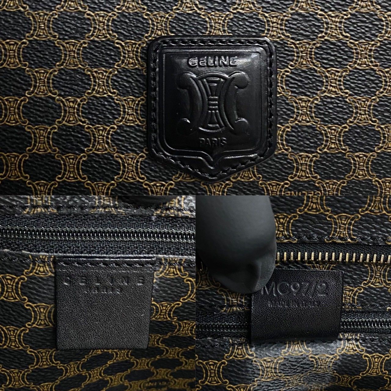 極 美品 CELINE セリーヌ マカダム ブラゾン 柄 トリオンフ ロゴ