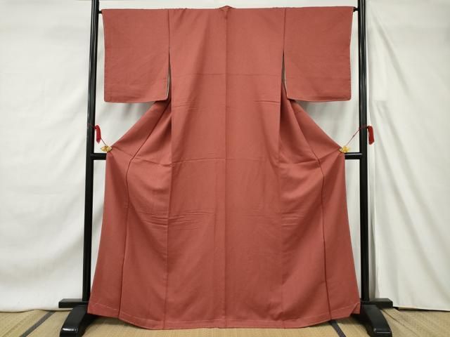 平和屋着物▽上質な色無地 単衣 利休鼠色 正絹 逸品 未使用