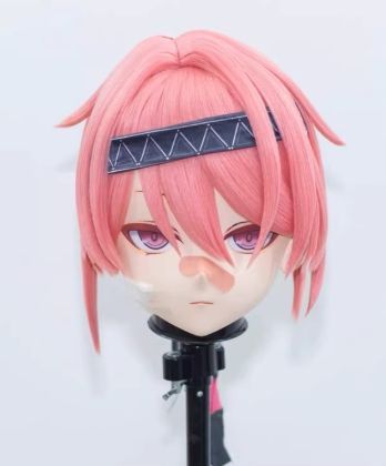 全頭マスク カツラ付き ロック付き NO.284 ドール ヘッドロリータ人形 コスプレ 変身 仮装 着ぐるみ 二次元美少女