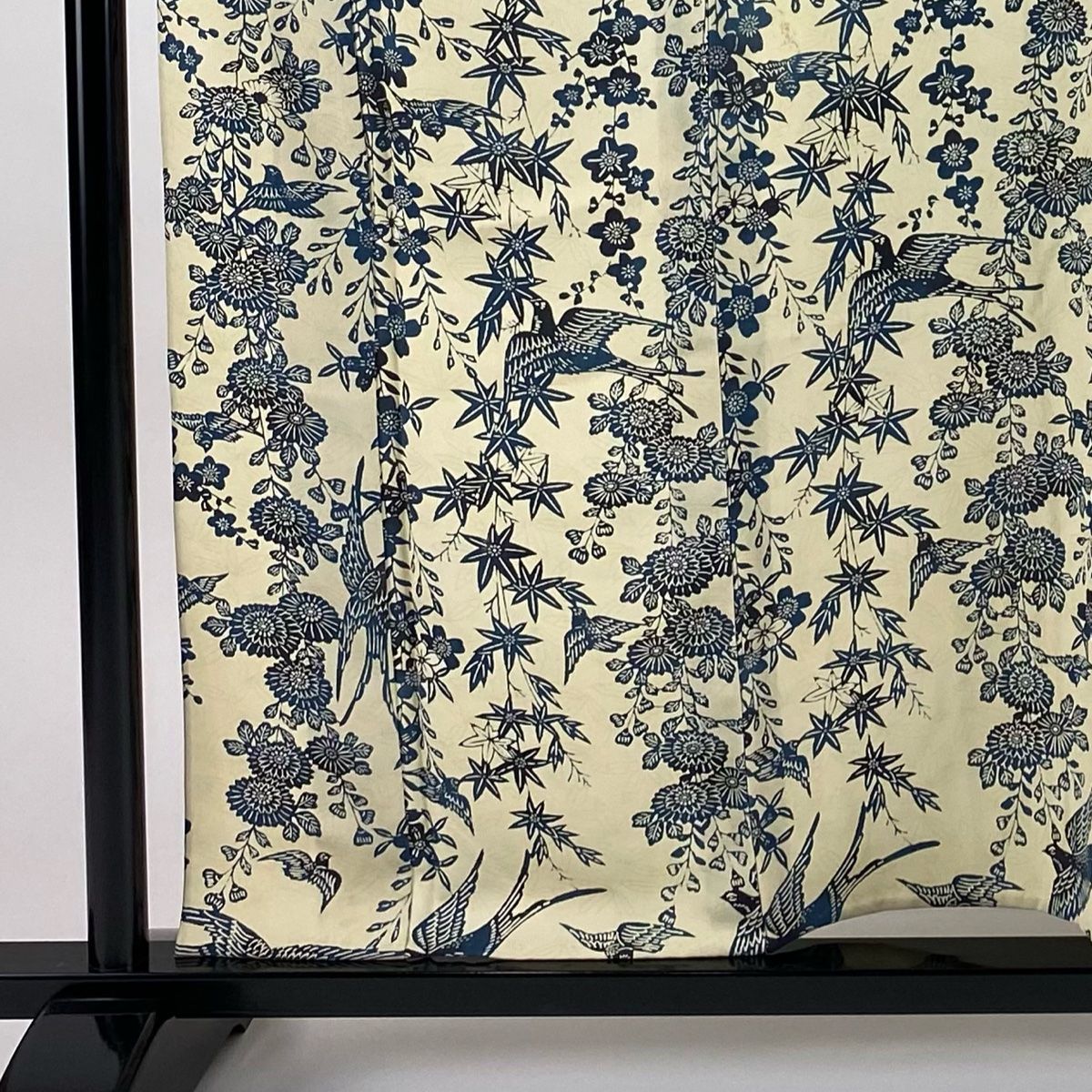 付下げ 身丈157cm 裄丈65cm M 単衣 花鳥 ベージュ 正絹 秀品