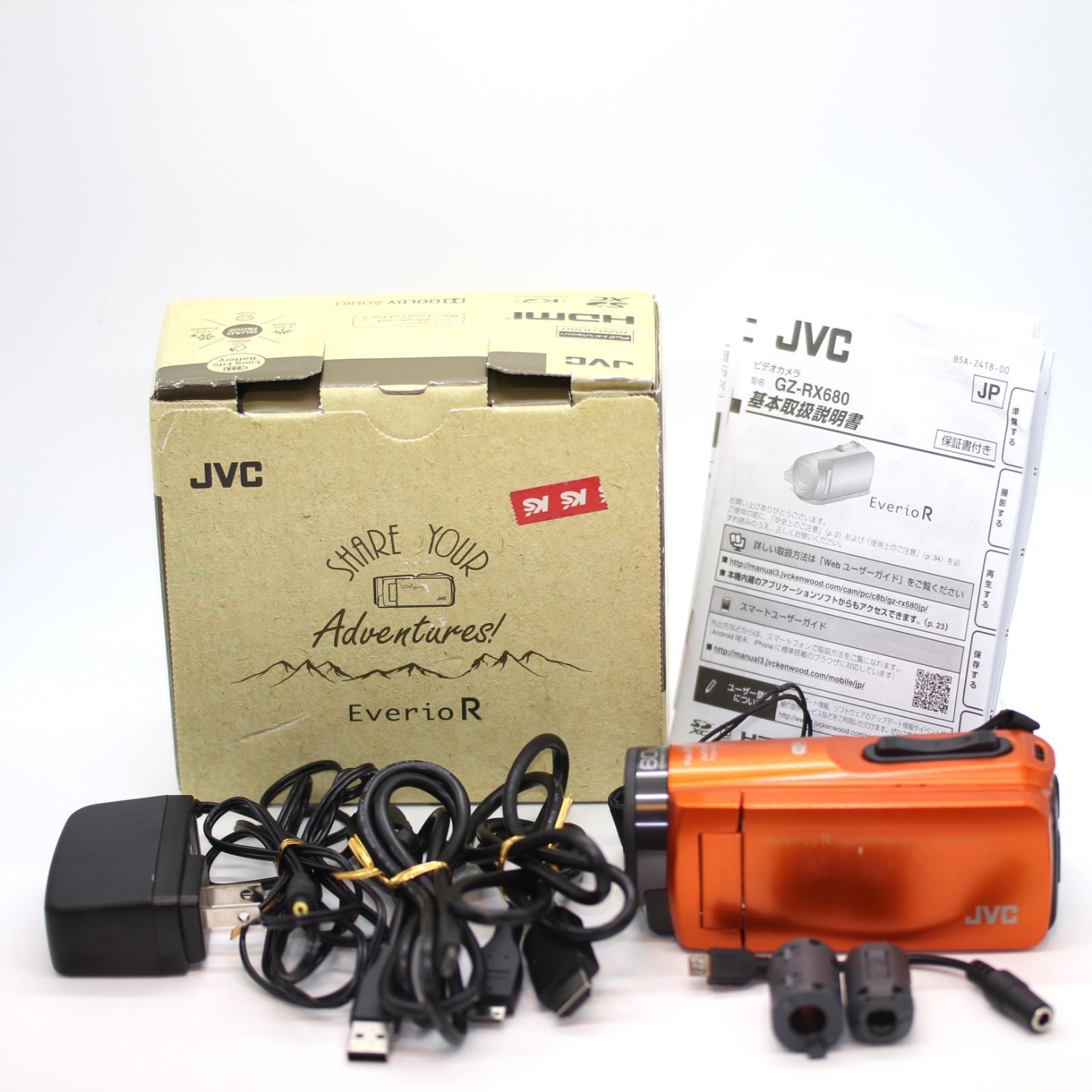 良品 JVCKENWOOD JVC ビデオカメラ Everio R GZ-RX670-D 防水 防塵 Wi