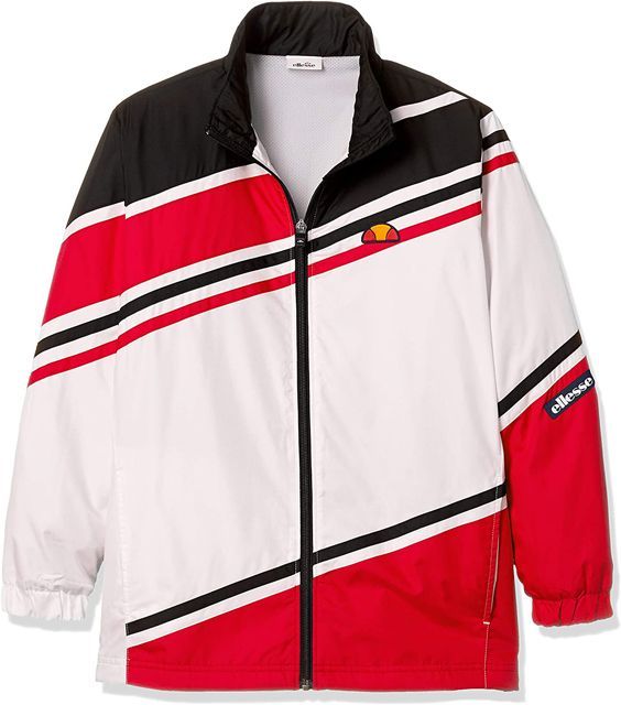 ジュニアサイズ ellesse エレッセ メンズ チームウィンドアップジャケット ウィンドブレーカー テニスウェア アクティブウェア 長袖フルジップ レッド ETS58300-RD