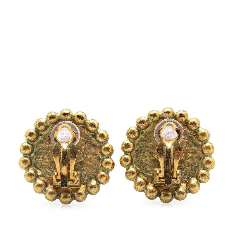 シャネル ヴィンテージ ココマーク ラウンド ゴールド メッキ  