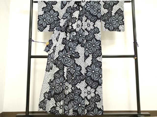 平和屋着物∴夏物 浴衣 有松鳴海絞り 舞花文 綿 逸品 CAAW5133dy