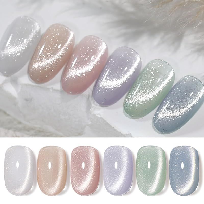 BORN PRETTY ジェルネイル マグネットジェル カラージェル キャッツアイジェル 6色セット ギャラクシー カラージェル 猫目 キャツアイ UV・LED対応 0