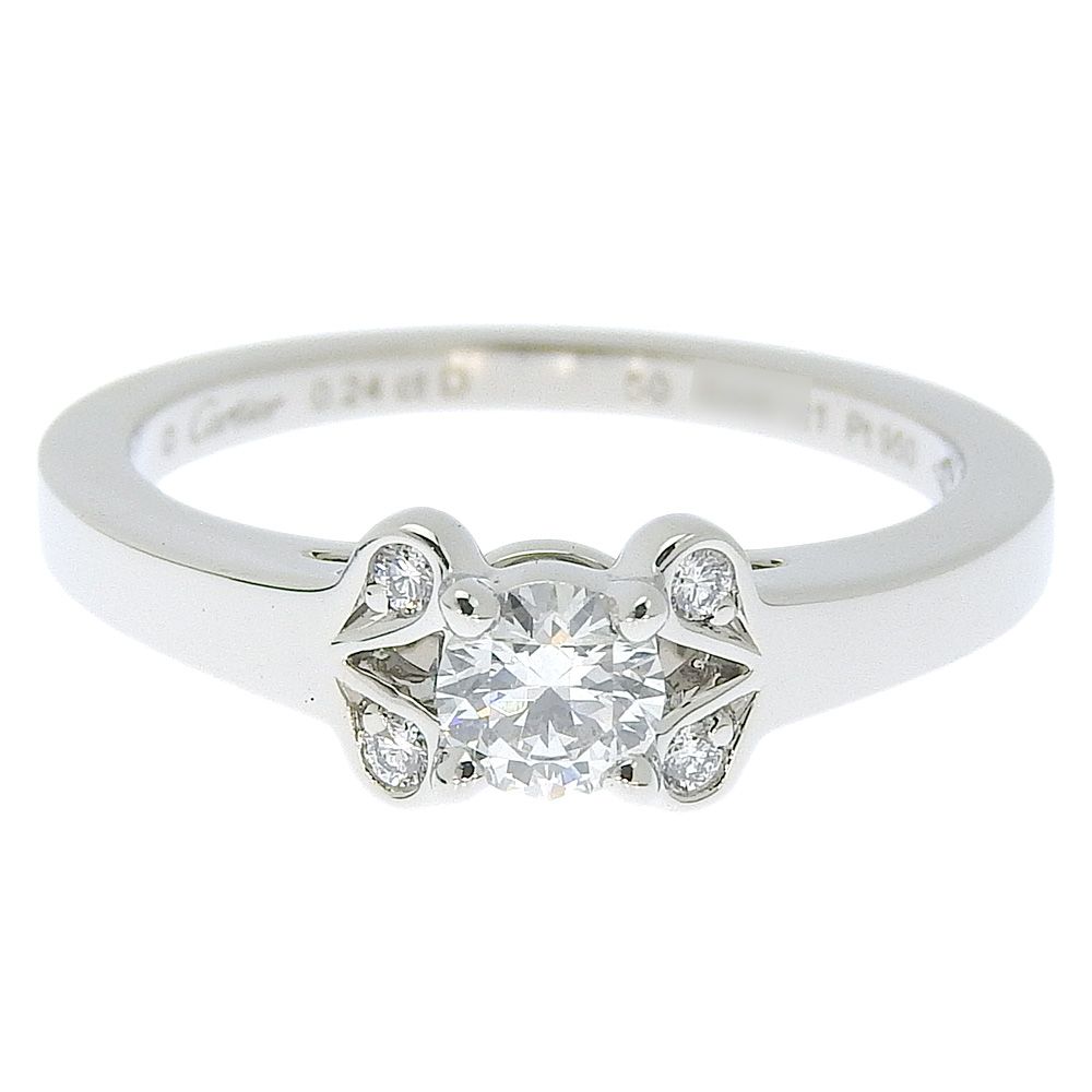 ヒロ様✾ Cartier バレリーナ　Pt950 ダイヤ付きリング 箱付き Cartier カルティエ Pt950 プラチナ バレリーナ ペア リング