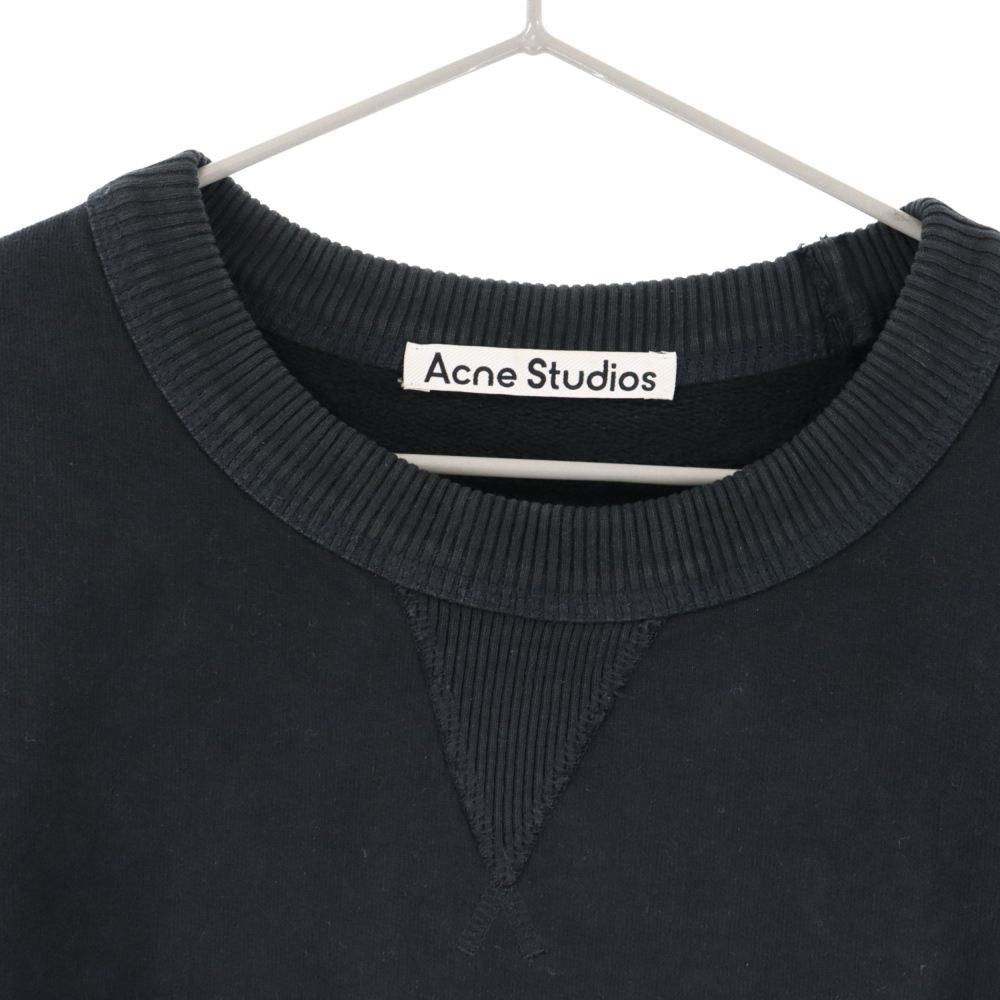 Acne Studios (アクネ スティディオス) 刺繍ロゴ オーバーサイズ クルーネック スウェット トレーナー ブラック  FN-MN-SWEA000260 - メルカリ