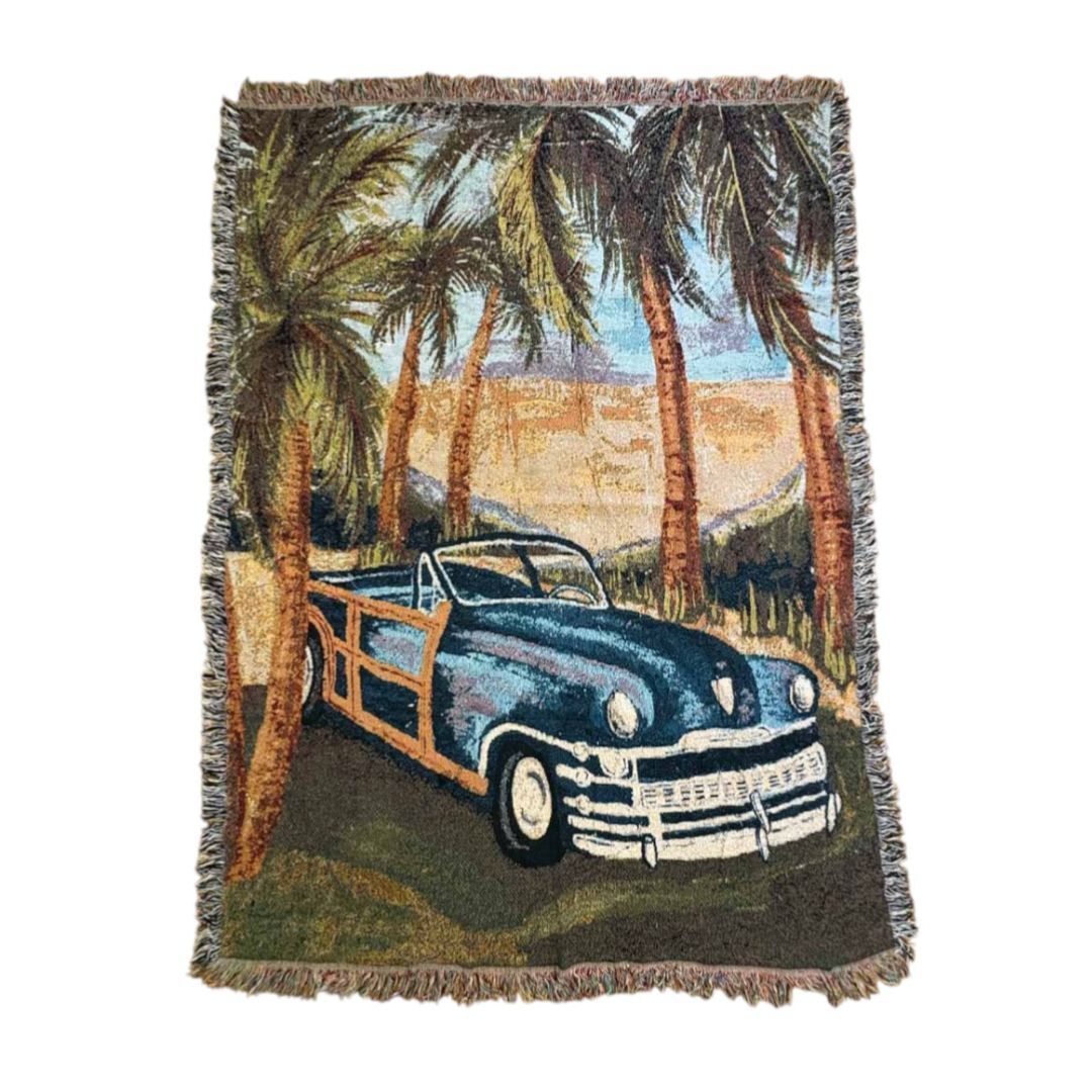 vintageラグ カーペット ウッディワゴン パームツリー 1959