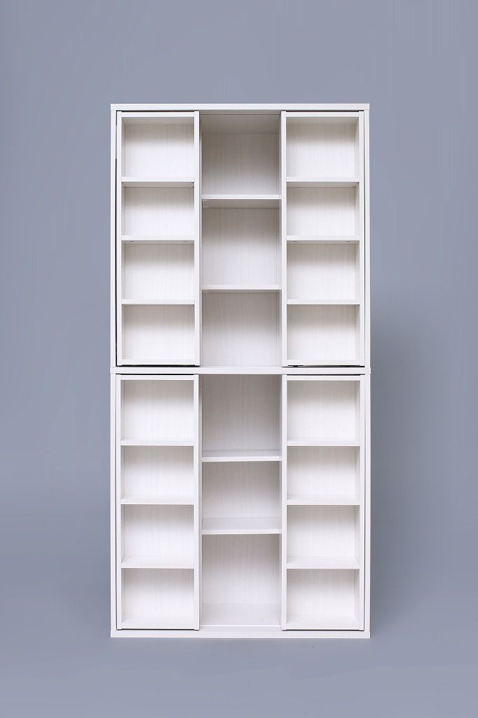 アイリスオーヤマ スライドブックシェルフ 本棚 コミック ラック 大容量 スライド ハイタイプ 幅約89×奥行約43×高さ約181cm オフホワイト BKS-1890S IRIS OHYAMA