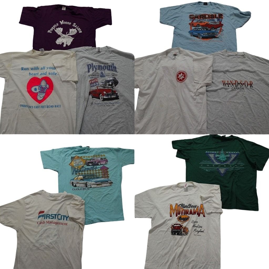 古着卸 まとめ売り シングル 半袖Tシャツ 10枚セット (メンズ Ｌ ) ヘインズ フルーツオブザルーム ワンポイント 中古 古着 NB3490