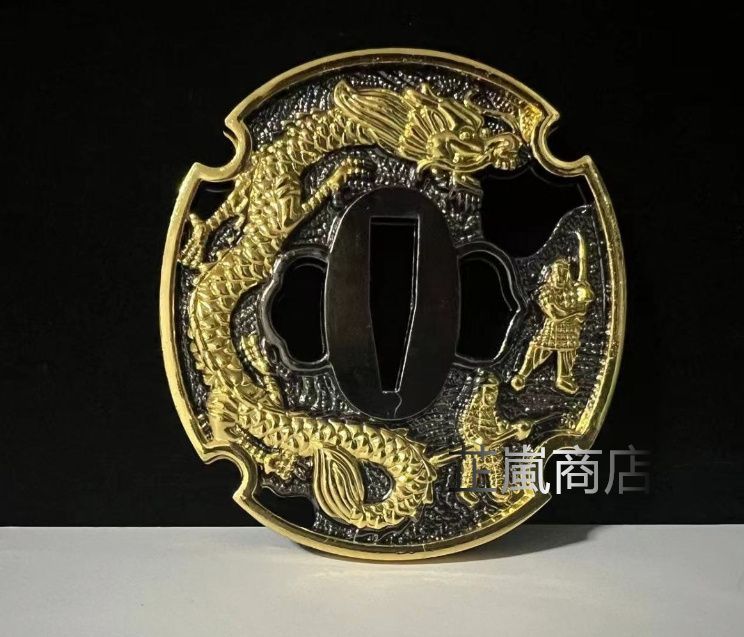 K*n様 日本刀装具　刀鍔　合戦の図　銅地　細工　金銀メッキ　刀剣美術　武道具 刀鍔 馬の図 鍔 日本刀装具 銅地 細工 金銀メッキ 刀剣美術 武
