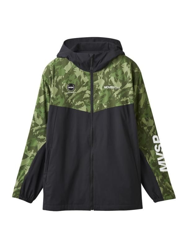 DESCENTE デサント HEATNAVI 総柄グラフィック スリーブロゴ フルジップフーディー KHBK L
