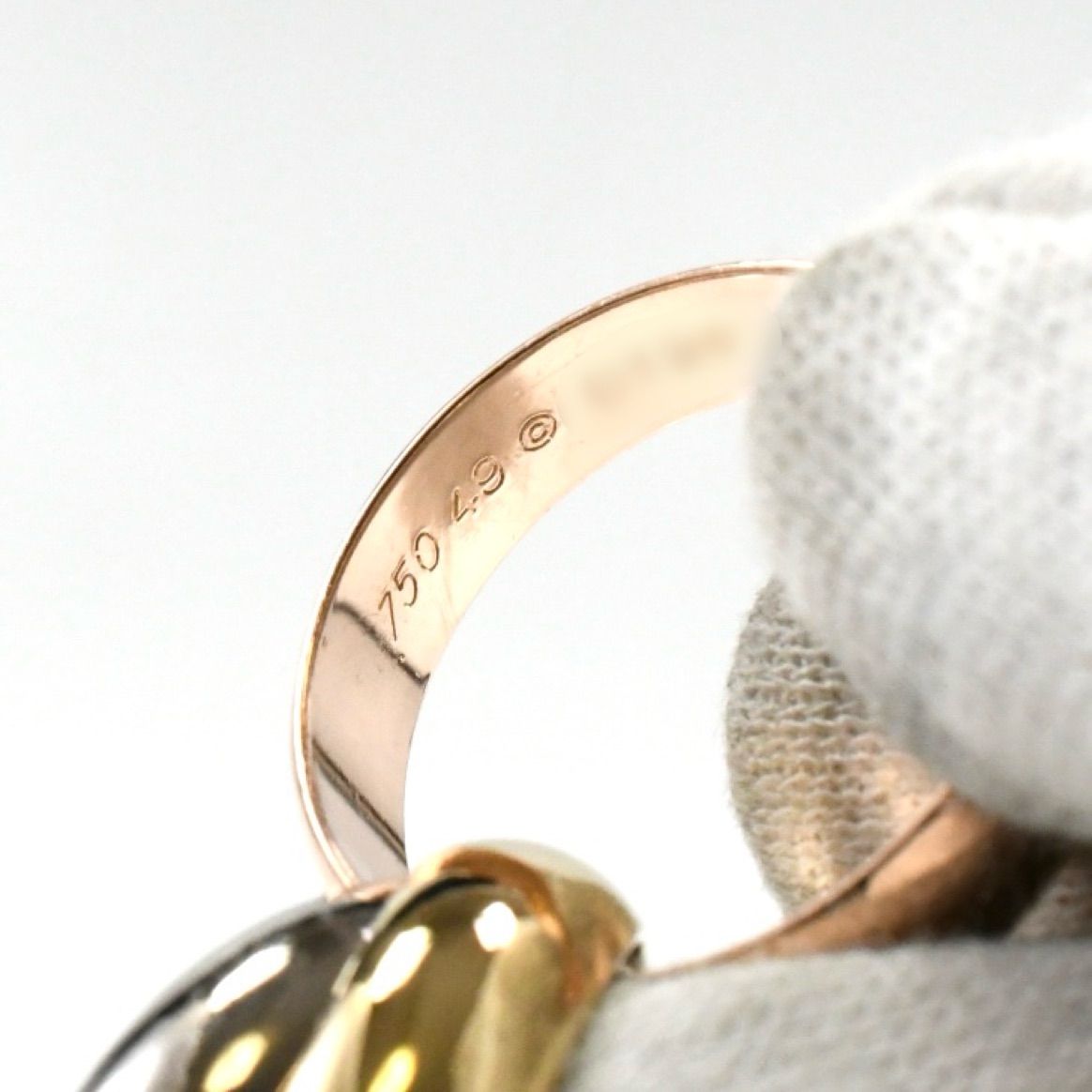 4F144/カルティエ/トリニティリング/3連/750/49/6.9g/箱付き Cartier