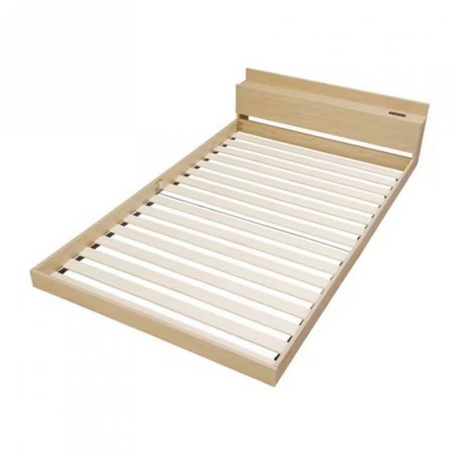 アイリスオーヤマ フロアベッド セミダブル FBM-SD ナチュラル ローベッド 2口コンセント すのこ