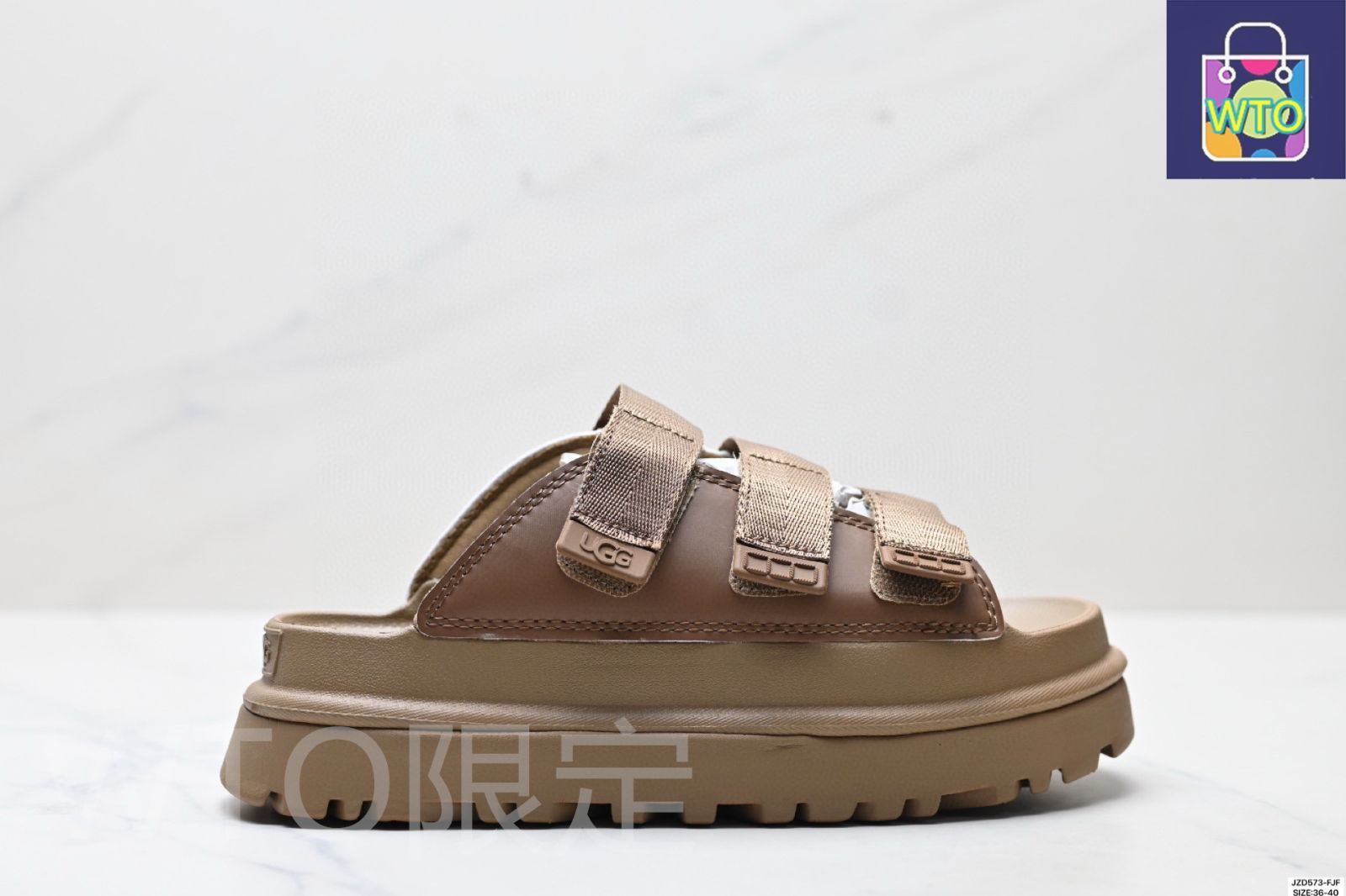 UGG マジックテープ 黒 サンダル 39サイズ 25cm 厚底 元箱付き 今日特価】UGG 2025 夏の新商品 レディースゴールデンシリーズ