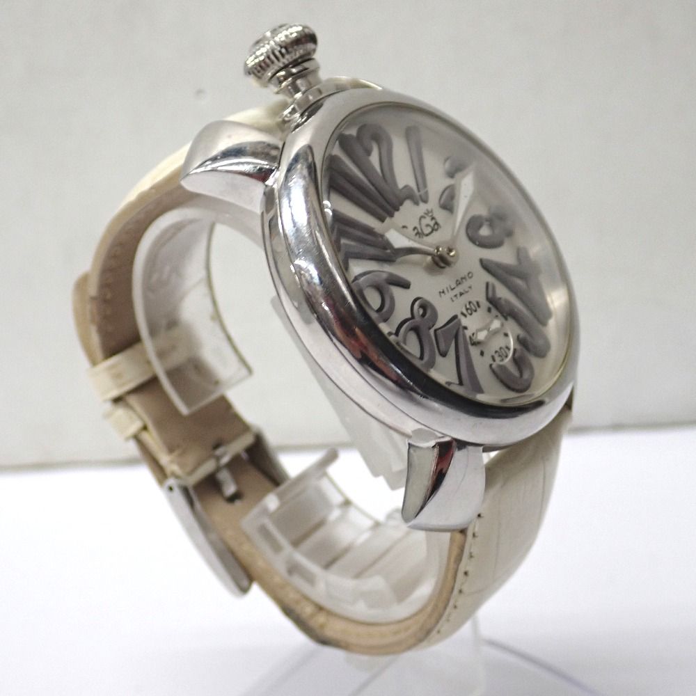 GaGa Milano 手巻き時計 ホワイトレザー GaGa MILANO(ガガミラノ) ⁄ 手 