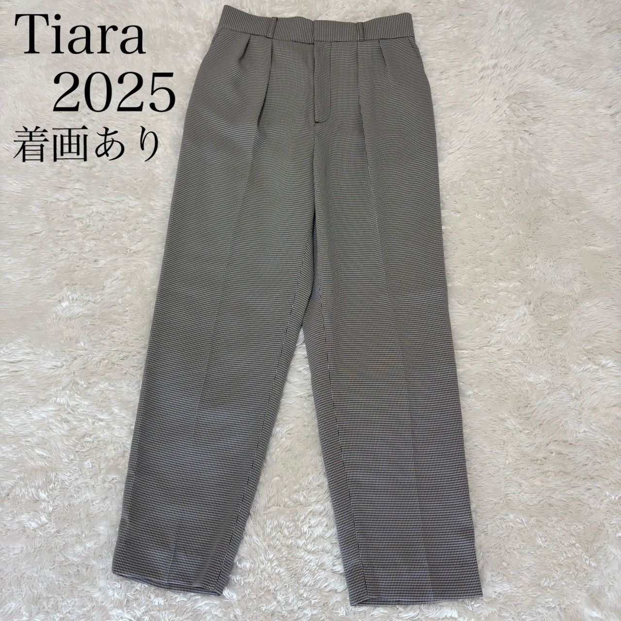 25SS TIARA ティアラ 2タックテーパードパンツ ホワイト×ブラック