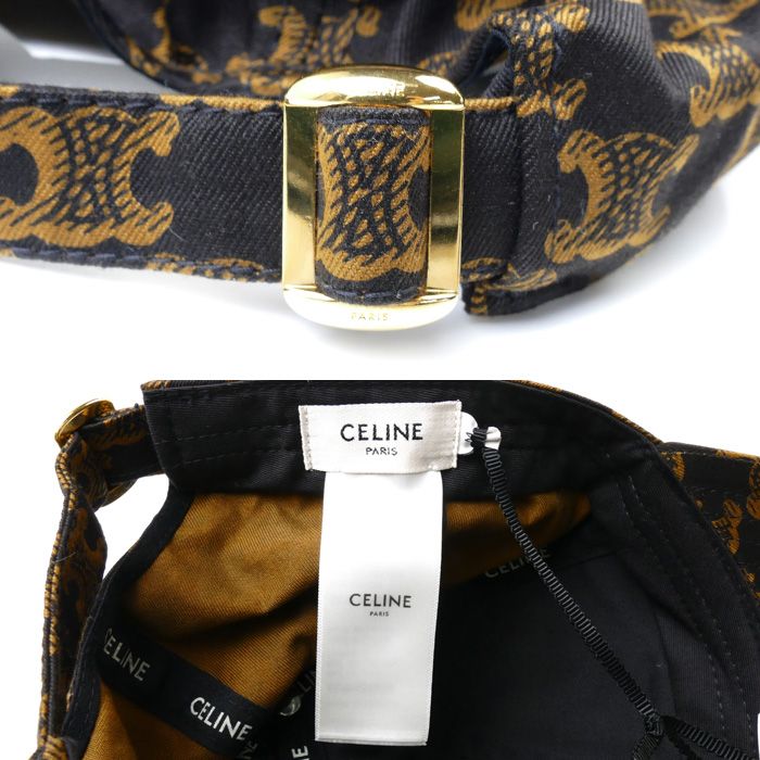 CELINE セリーヌ トリオンフ キャップ ブラウン 2AUA1731O.19MA.M レディース 中古 美品