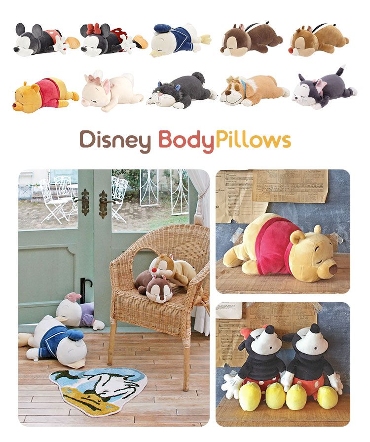 Disney - 抱き枕 ぬいぐるみ ミッキー プー ドナルド チップ デール フィガロ マリー ナナ ルシファー スティッチ ロッツォ ベイマックス ディズニー Disney 抱きまくら Lサイズ もちはぐ りぶはあと かわいい キャラ Disney - 抱き枕 ぬいぐるみ ミッキー ミニー プー ドナルド