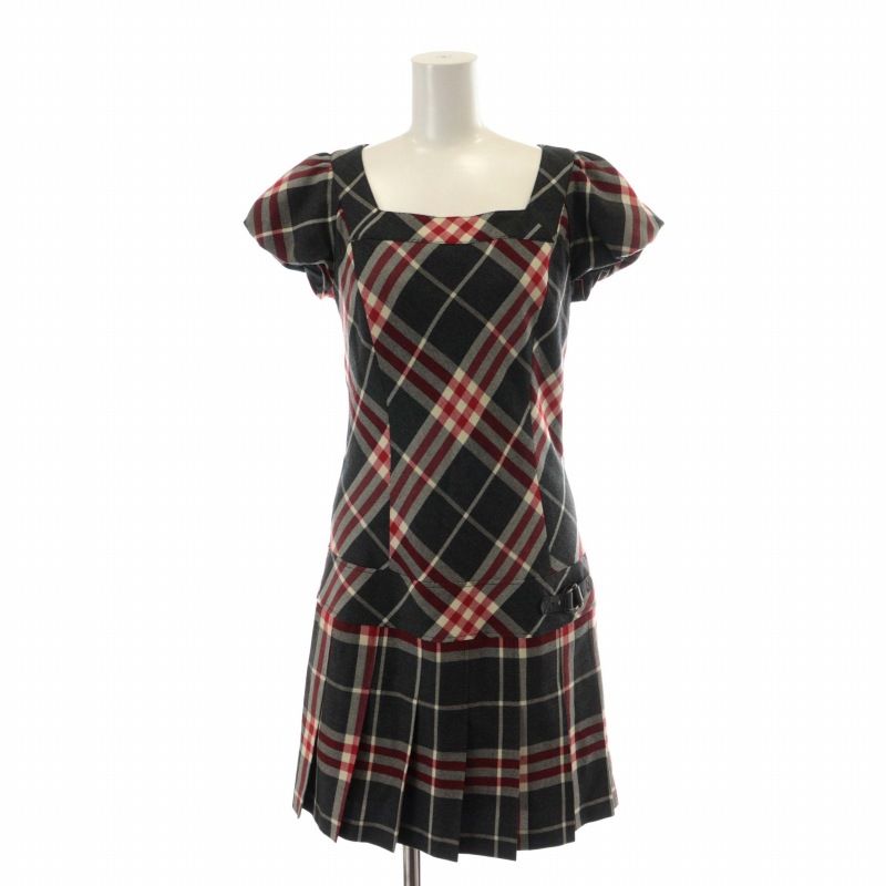 XZ ファッション 【バーバリーブルーレーベル】チェック柄半袖ワンピース38